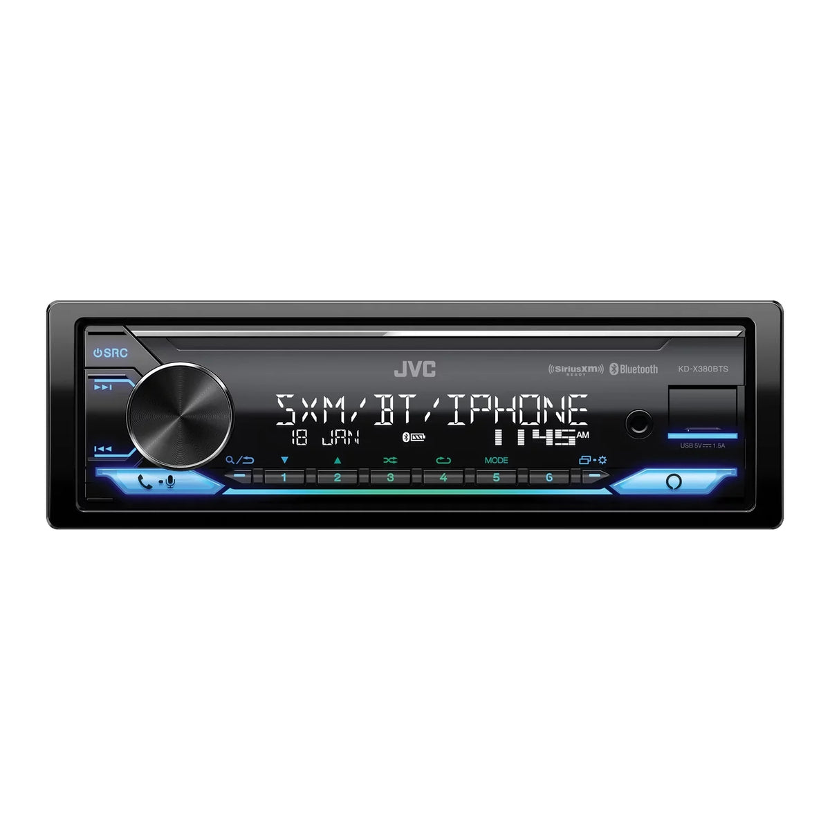 JVC Unit, Alexa KD-X380BTS Media Single-DIN Car SiriusXM In-Dash and Receiver Ready Digital with KD-X380BTS Bluetooth, Built-in,