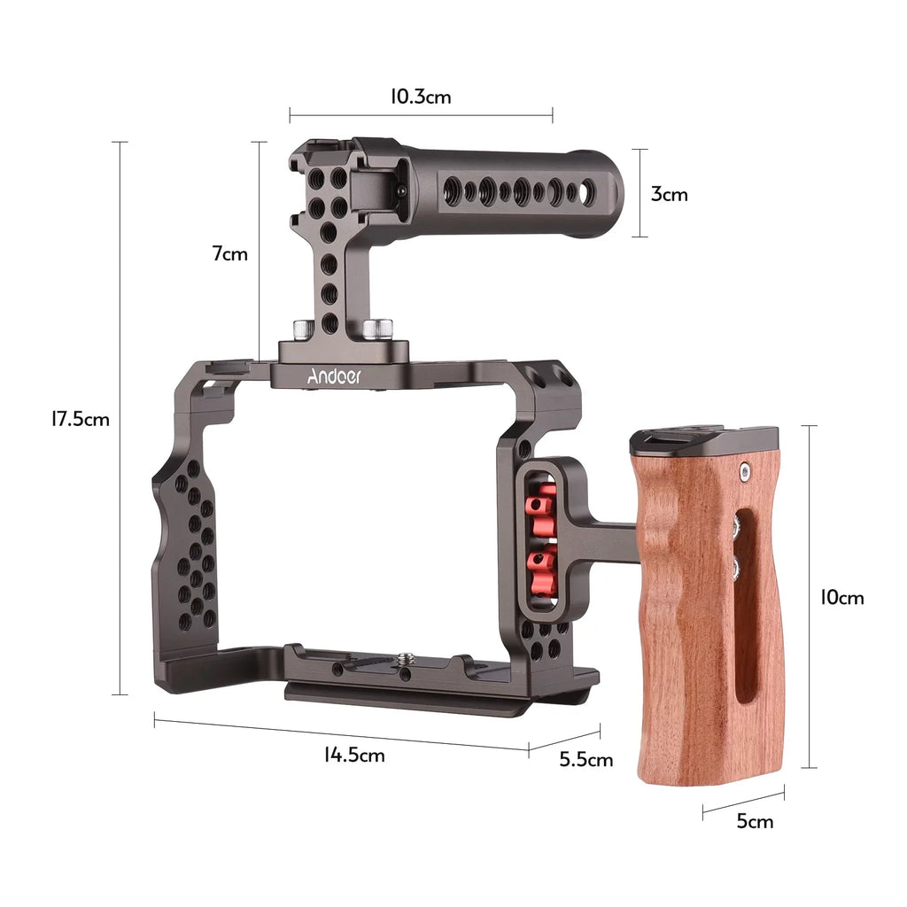 Sony A7 A7III A7R Cage Replacement III/ Video Kit for Grip with Handle Wooden 7299 Alloy II/ Aluminum Rig