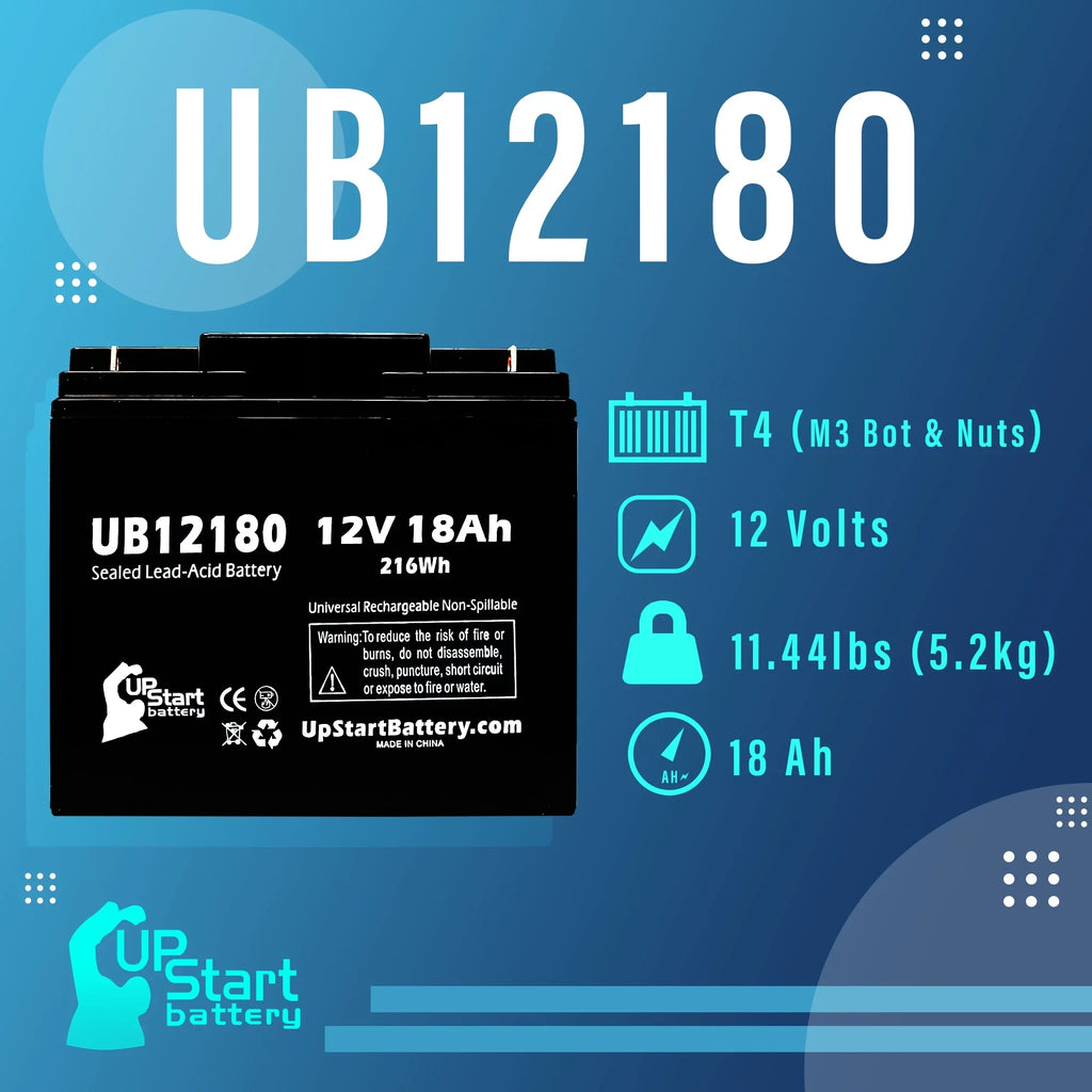 Lead T4 18Ah, 18000mAh, SLA) Sealed BATTERIES UB12180 Universal Terminal, (12V, Battery Compatible Acid Replacement CFMP12V18 PICHER Battery AGM, EAGLE -