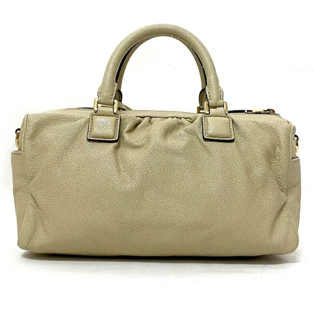 Pre-Owned Champagne Boston (Good) Gold Loewe Handbag Leather LOEWE 2way Lame Anagram Women's
