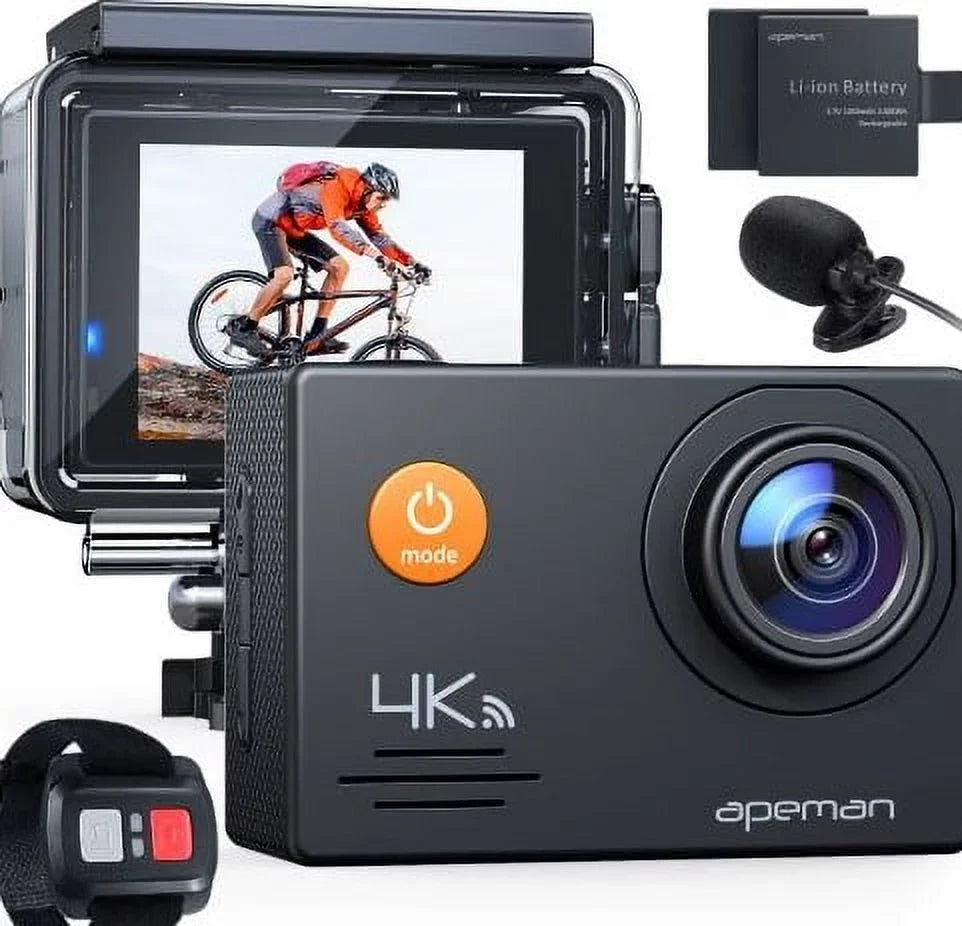 Remote Control WiFi External 4K Camera Action Microphone APEMAN A79 20MP 2.4G