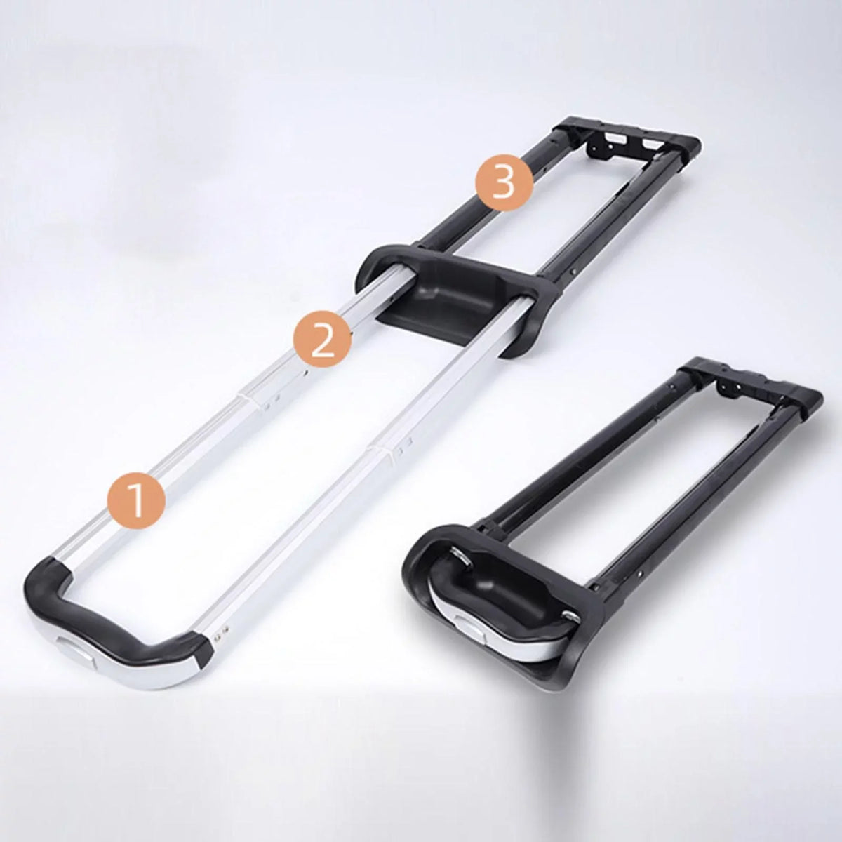 Cart Suitcase Sections Telescoping Luggage for Black Pull Trolley Bucket Handle, Three Rod, , Parts adjustable Ice Speaker Case Replacement