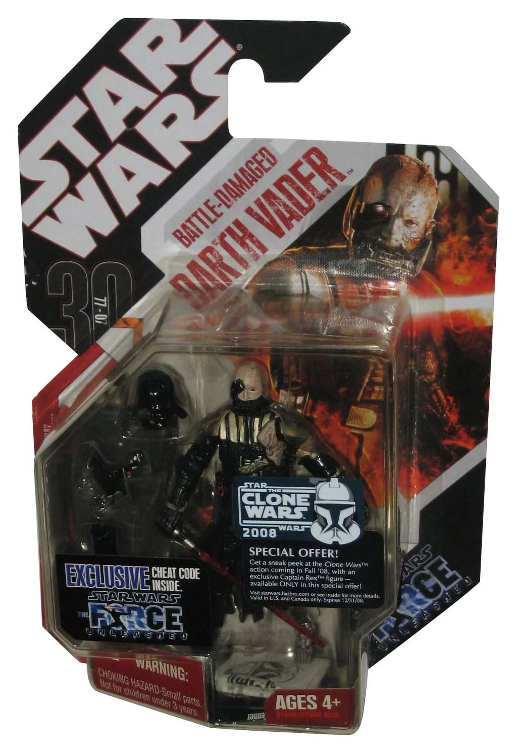 (2007) Unleashed Star Force Anniversary Vader 30th Darth Wars Battle-Damaged Figure