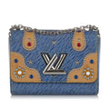 Epi Twist MM Bag Authenticated Blue Studded Crossbody Leather (Good) Louis Pre-Owned Vuitton Unisex