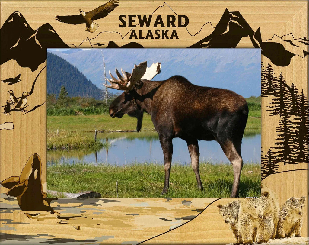 Wood Engraved Laser x Seward (5 Frame 7) Picture Alaska