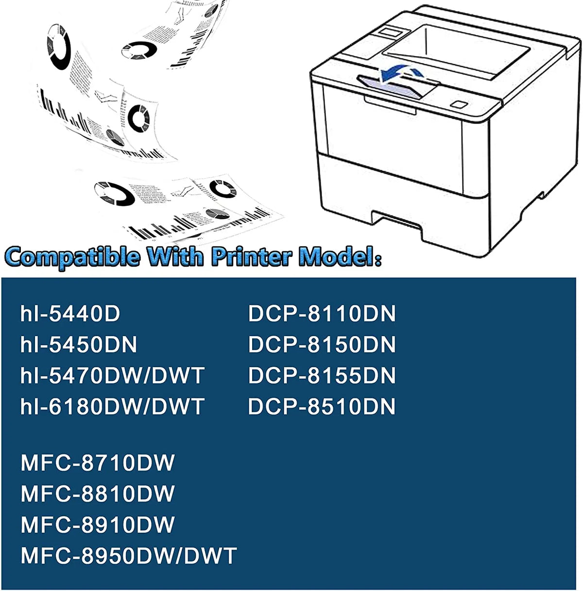Compatible 8810DW 1 Printer DR720 8150DN Toner Replacement PackBlack Unit Unit for DR720 MFC8710DW DCP8110DN hl5450DN 5470DWDWT Not Brother Drum 8910DW Drum Included