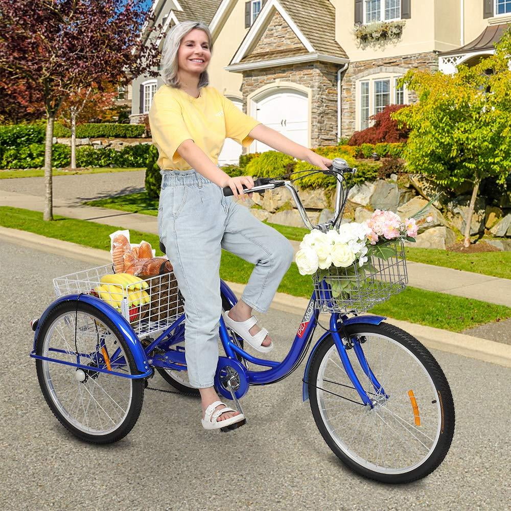 Blue SalonMore Wheel Tricycle Women's Adult 26-Inch Men's Bike,