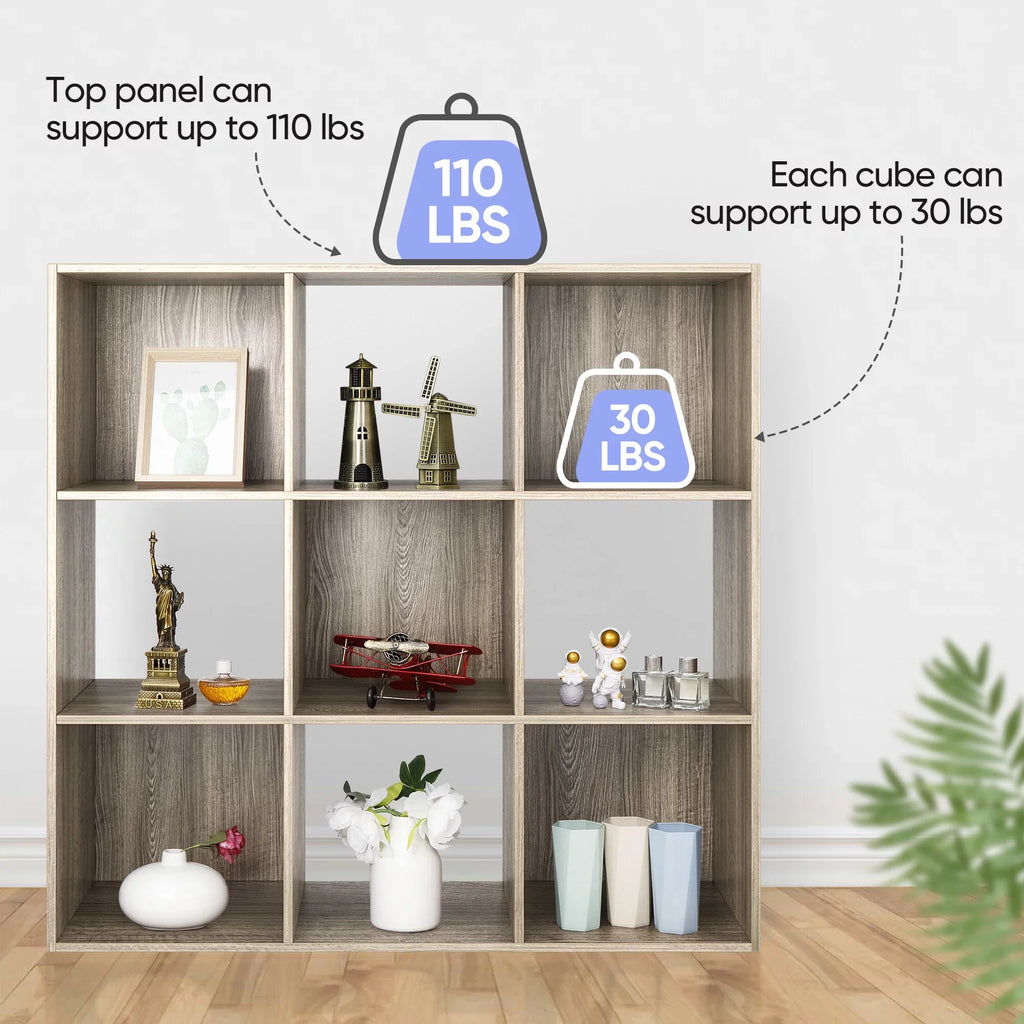 Grain Wood x ZENSTYLE Bookselves Organization 3 3 Max 44lbs Storage Cubes