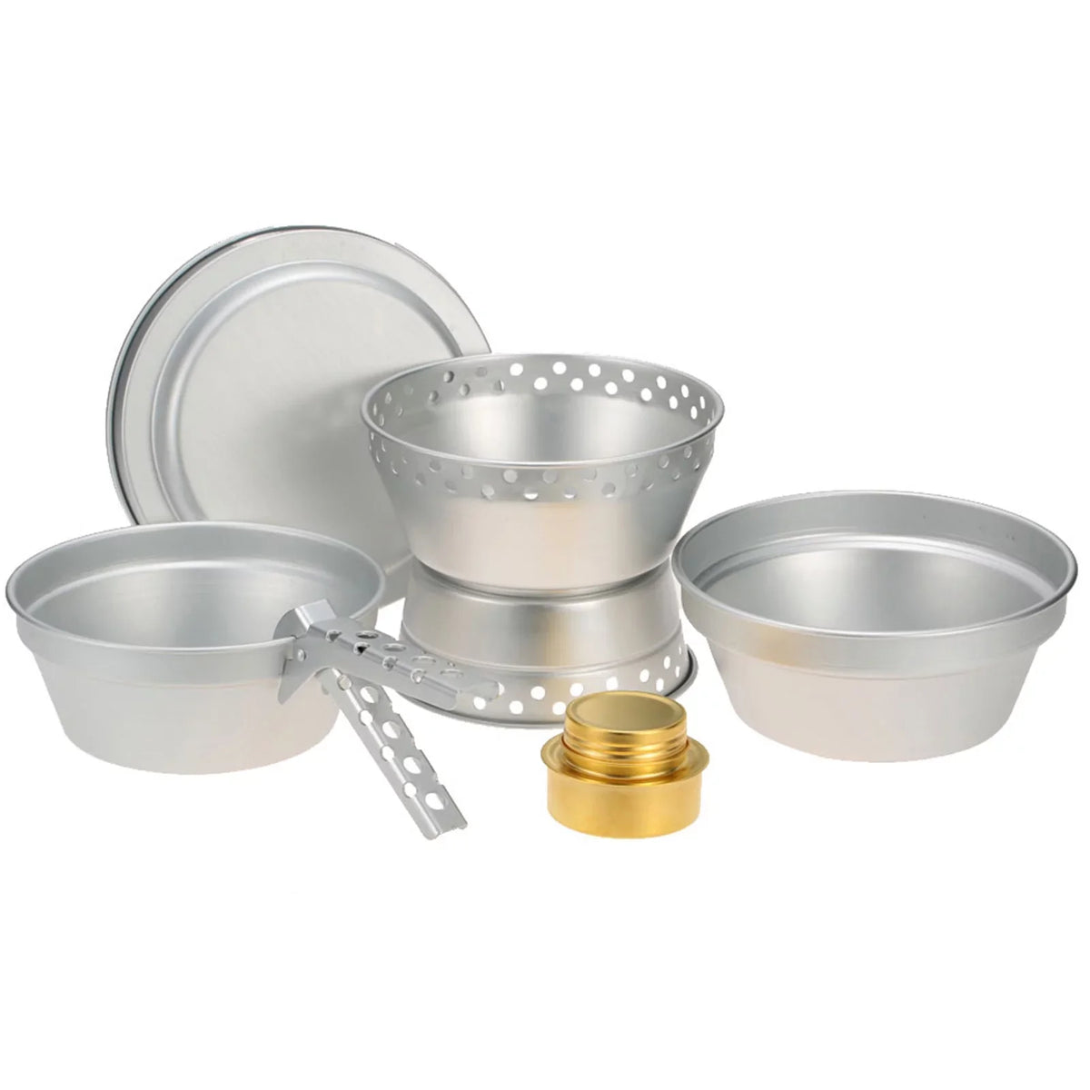 Set Cooking BBQ Stand Stove for Camping Yabuy Picnic Hiking Backpacking Gripper with Pan Pot Mess with Portable Spirit Kit Cookware