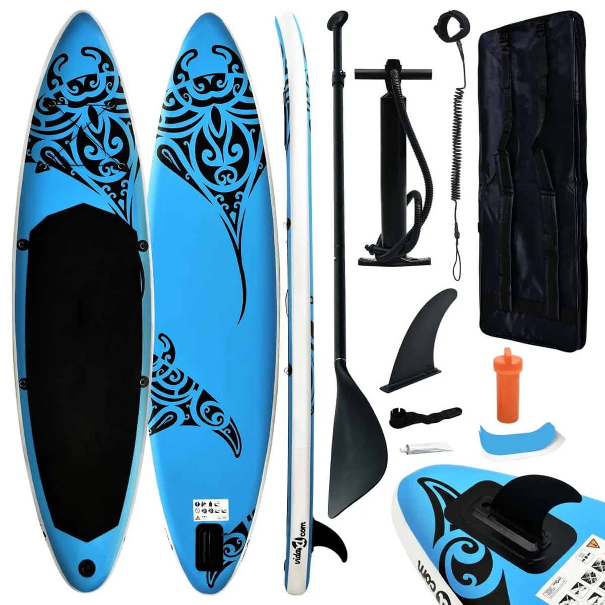 144.1"x29.9"x5.9" Blue Inflatable Set Paddleboard