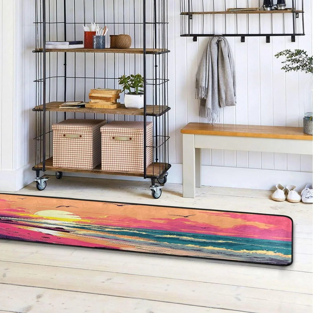 Home Bedroom Area Rug Rug Rectangle Waves Room Living Ocean Non-Slip Decor Washable Inches#10 for Coolnut Runner Bathroom Rug 72x24 Hallways