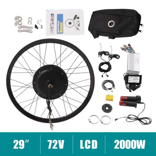 Conversion Rear 560rpm Electric 29" 2000W Wheel Motor 72V Bicycle E-Bike Kit