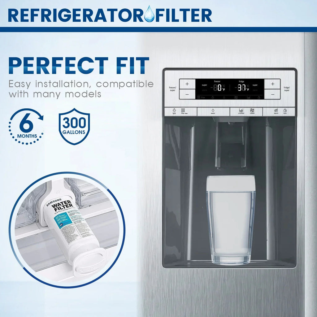 Water HAF-QIN, Refrigerator DA97-08006C PACK with Compatible DA97-17376B 4 Filter HAF-QIN/EXP,