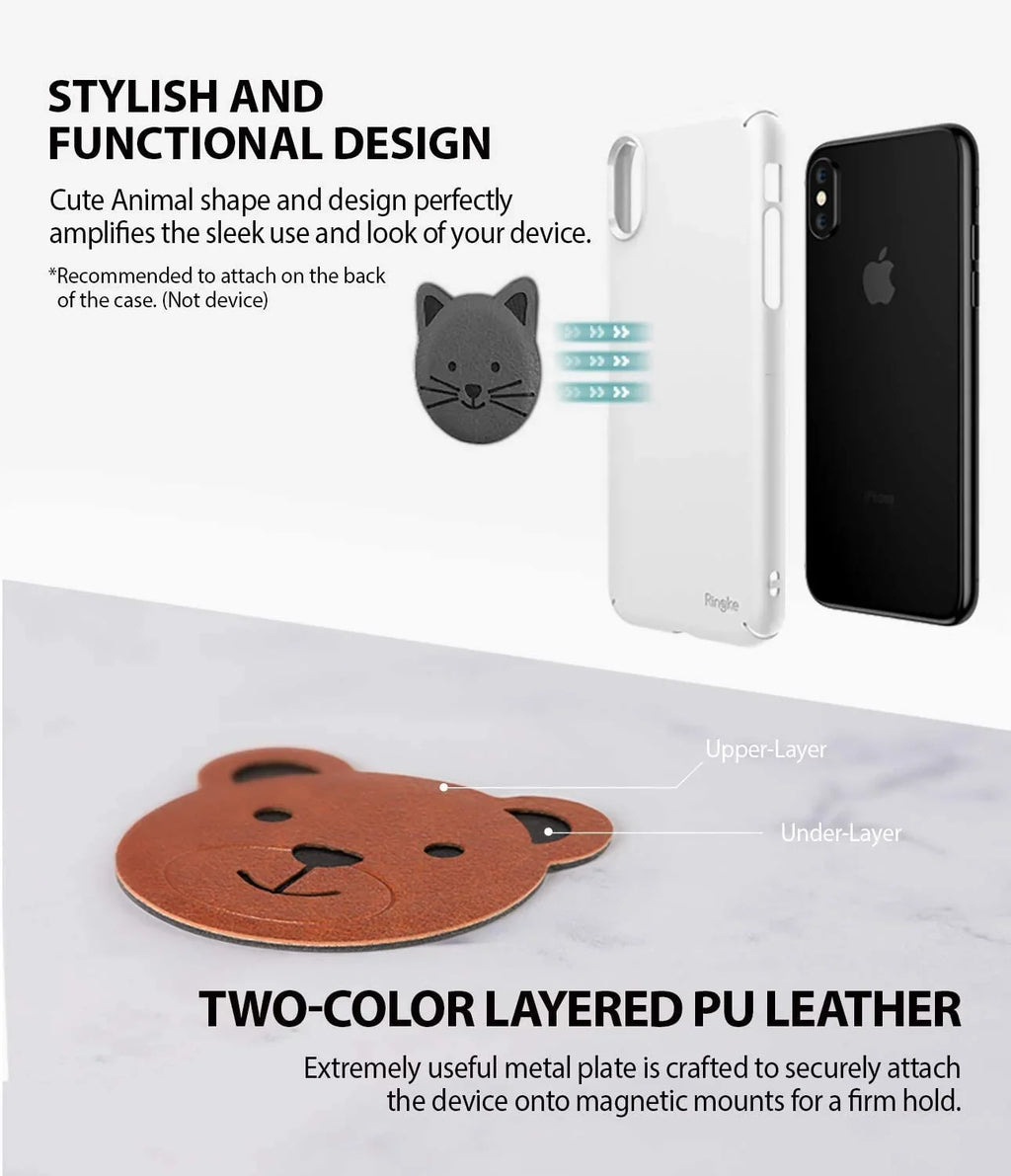 Tablet, Devices 3M Metal with iPad, with for 1 Phone Ringke Mount Pad Holder (5 Animal Magnet Plate Pack, Magnetic Kit - Compatible Smartphone, Adhesive Car Each) Edition Other and Character