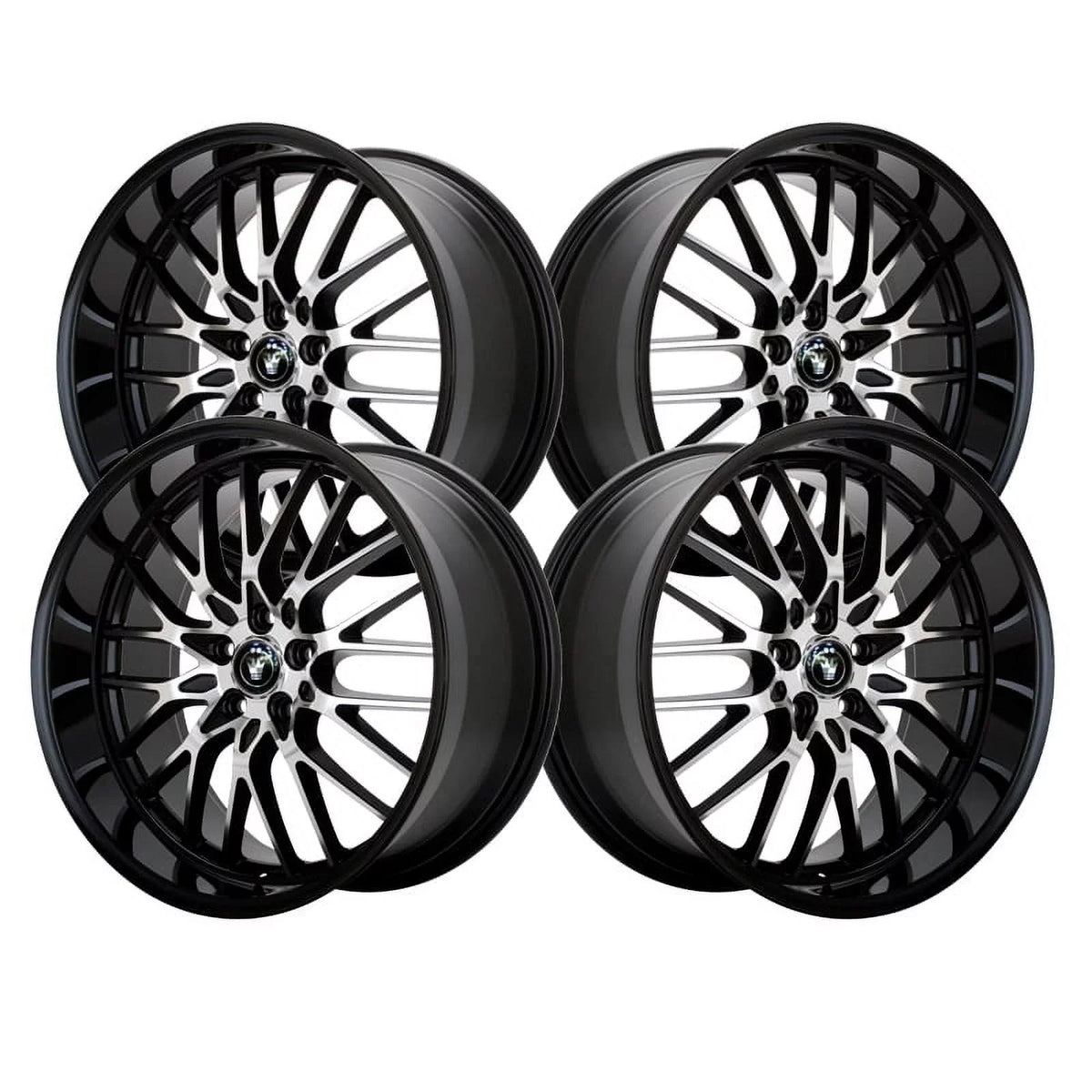 16MB Machined 16x7 Gloss Lace Face Black With Wheel 5x100/5x114.3 Konig +40et
