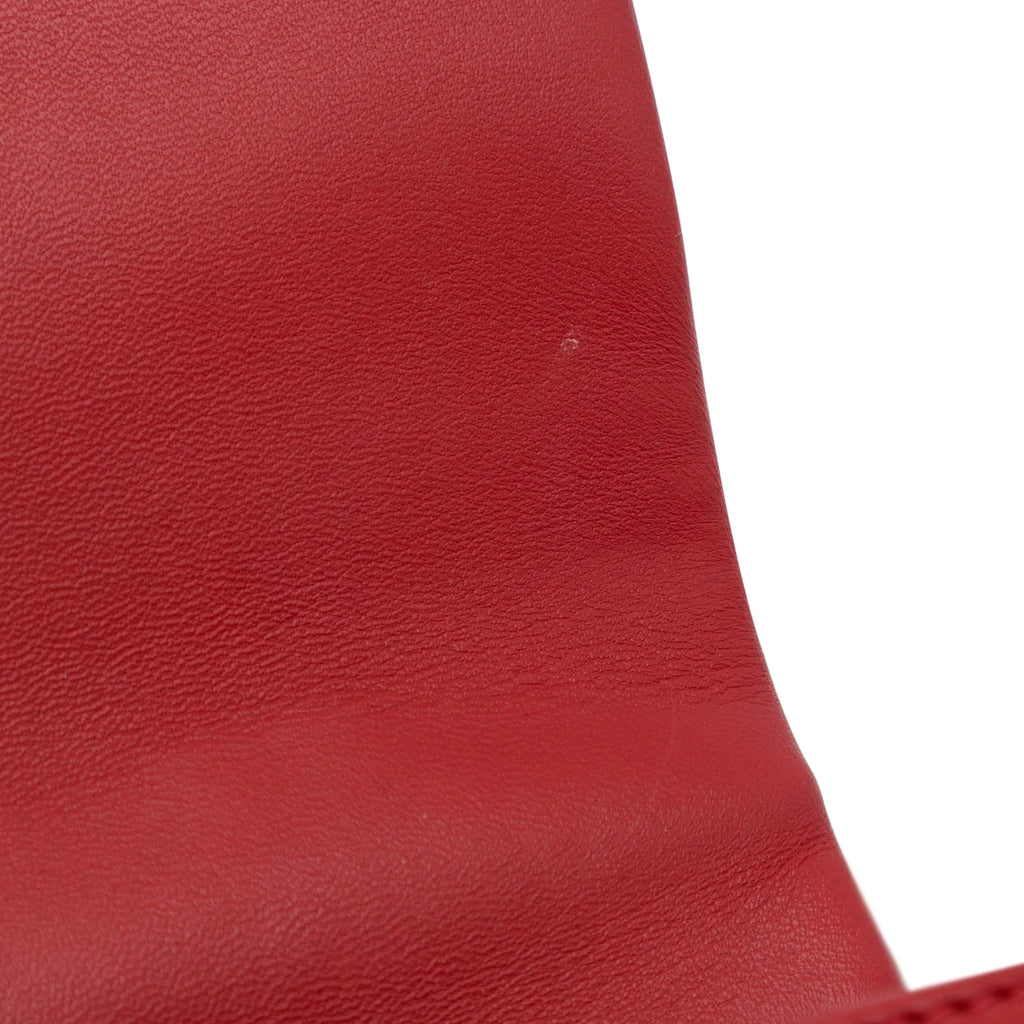 Carry Satchel Easy Unisex Pre-Owned Chanel (Good) Authenticated Lambskin Red Small Flap Leather Bag