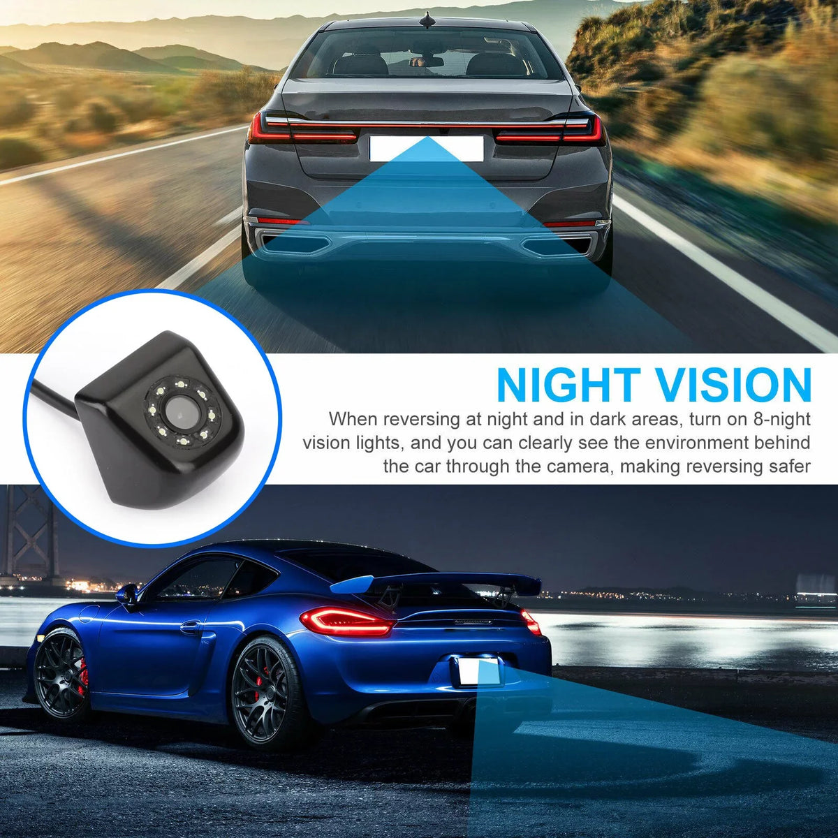 Car Parking CMOS Waterproof View Reverse Rear View Night Backup Camera Wireless