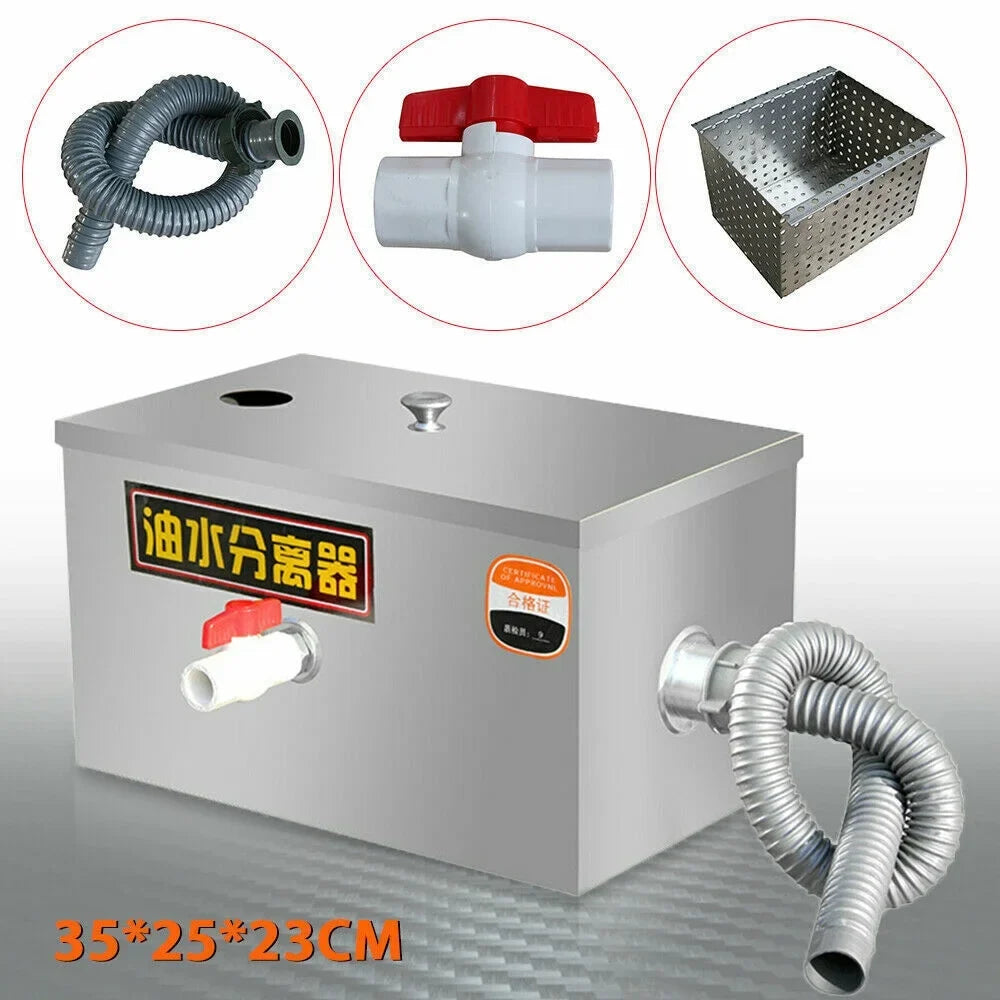 Interceptor Commercial Mesh Fine Grease Trap Grease Filter Oil-water Steel Miumaeov Trap with Kitchen Stainless Removable Wastewater Interceptor