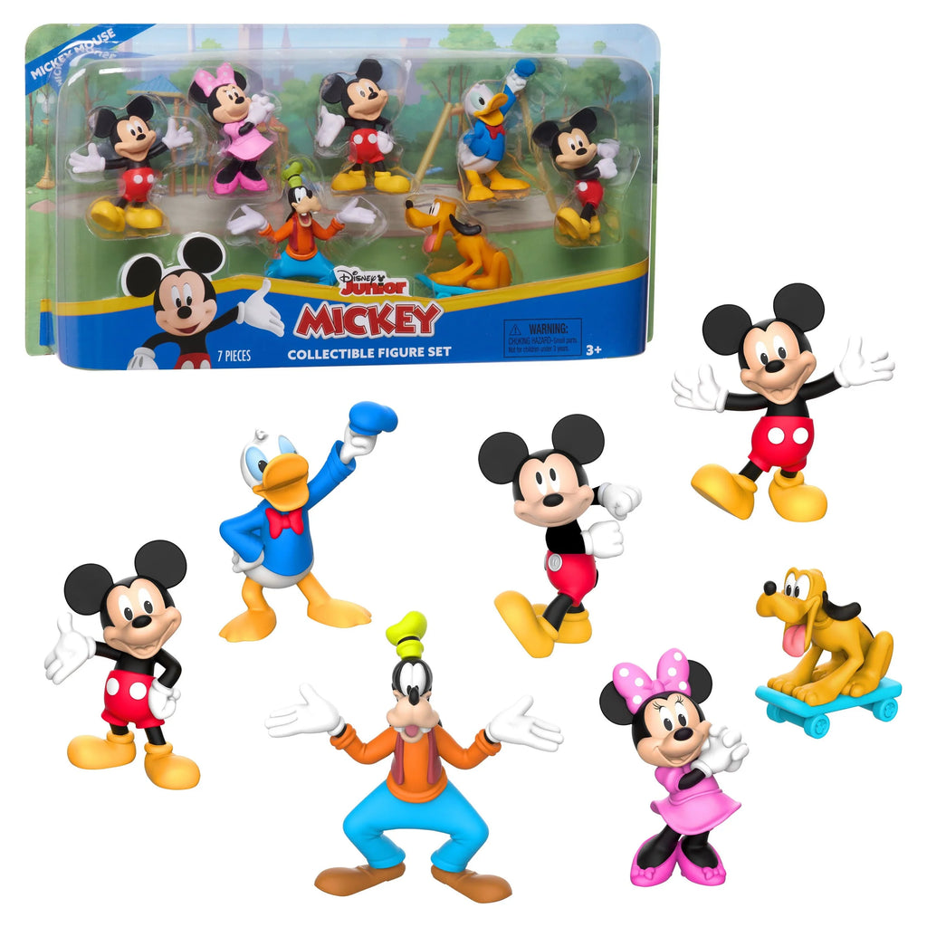 Mickey Officially Figure Licensed Ages Toys 3 Gifts Disney and Presents for Collectible Mouse Junior Set, Kids Up,