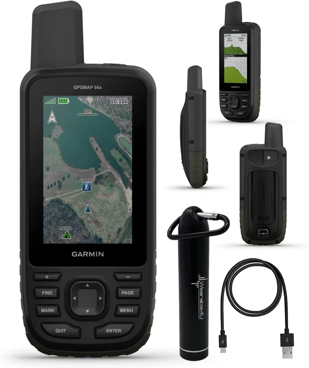 GPSMAP Garmin Handheld Bank Multisatellite Rugged Power with GPS 66s 3"