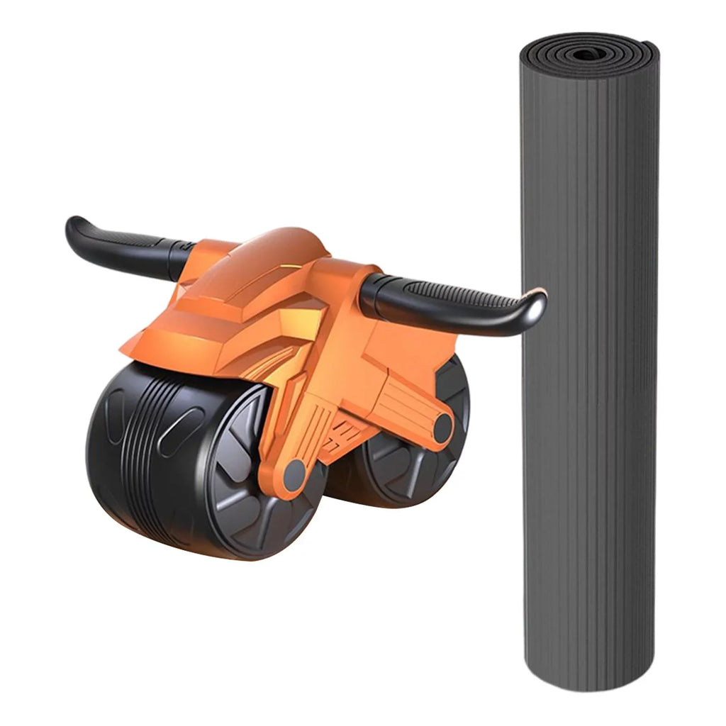 Training Equipment Orange Wheel for Body Abdominal Building with Wheel Abdominal Widened Muscle Workout Roller, Double Double Wheels Mat