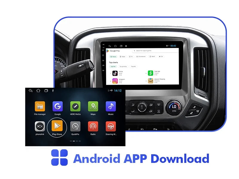 Touchscreen 10 Carplay/Android Inch 2+32G Din Camera Stereo with Silverado/GMC Radio for Built-in Car Auto/GPS/Bluetooth/FM/Backup Double Android 10.1 Sierra Wireless Chevrolet 2014-2018