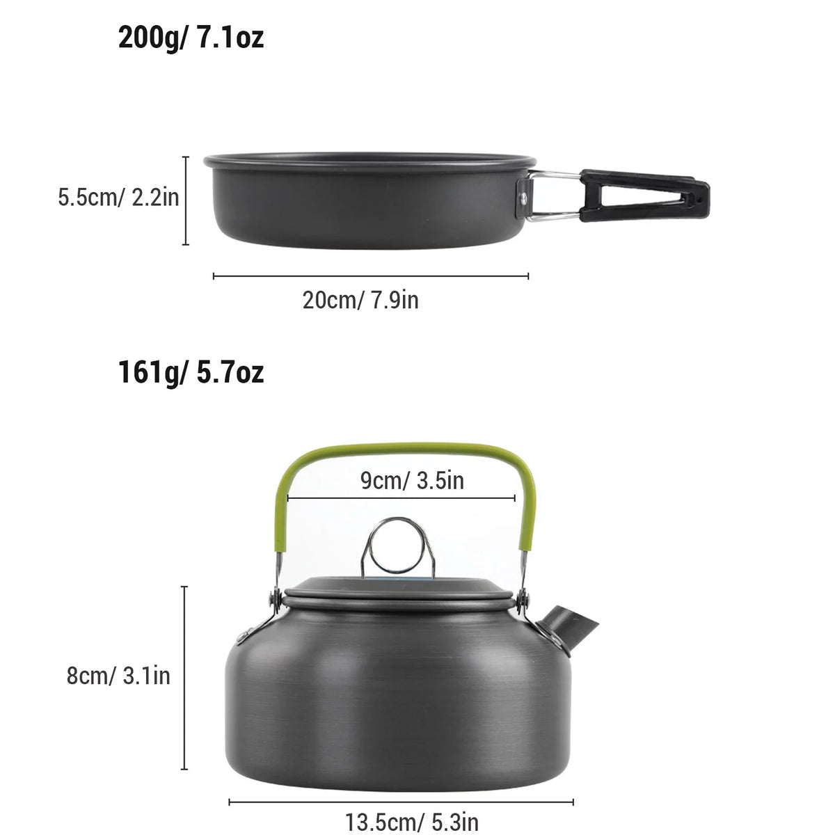 Pan Camping Cooking Aibecy Backpacking Pot Kettle and Cookware Mess Non-Stick and for Kit, with Set