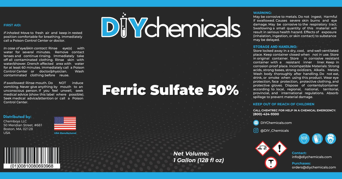 Air - - Sulfate Clarification USA (1Quart) DiyChemicals Waste Ferric in Water and Flotation Dissolved Treatment and 50% Made