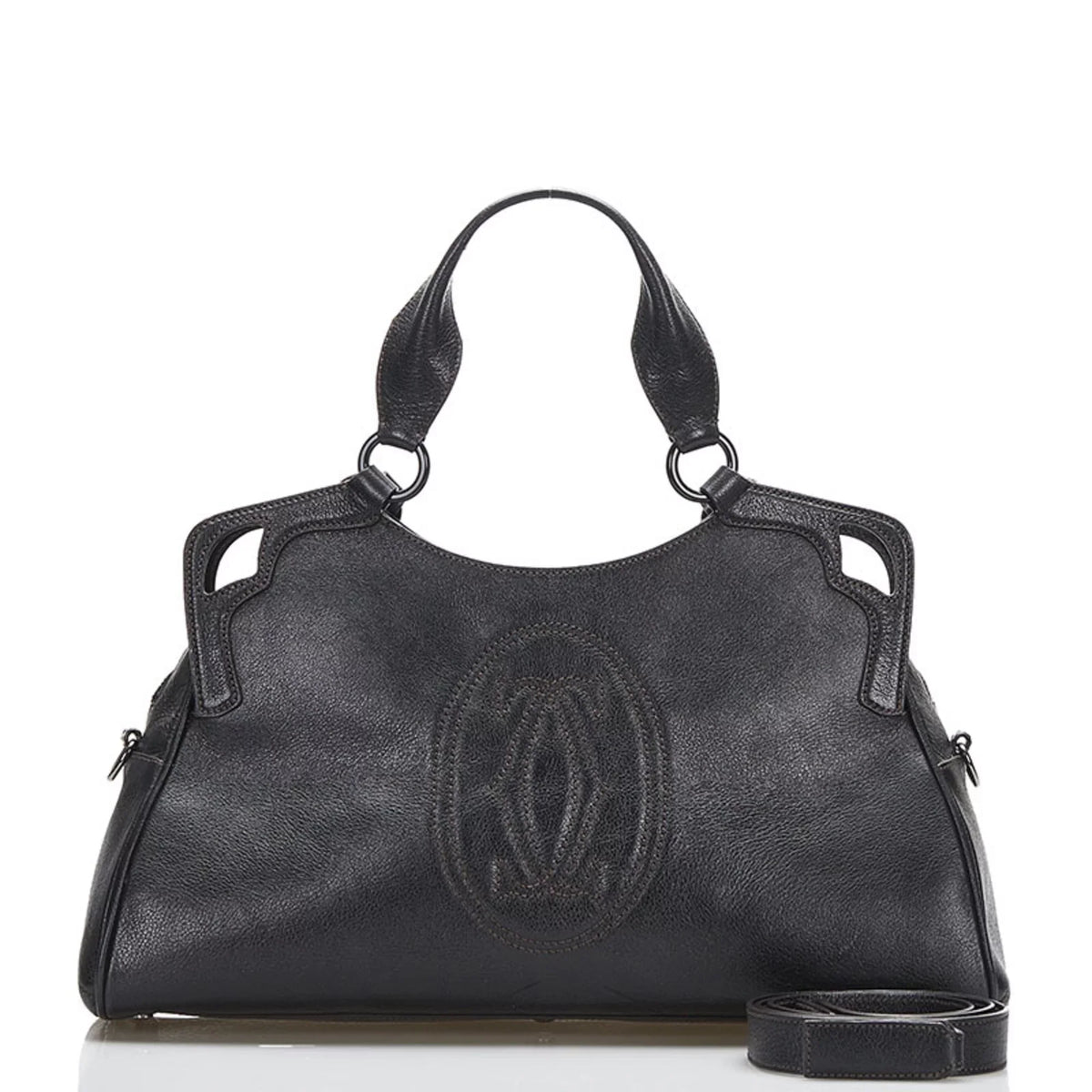 bag brown Cartier CARTIER shoulder ladies (Fair) leather Pre-Owned handbag