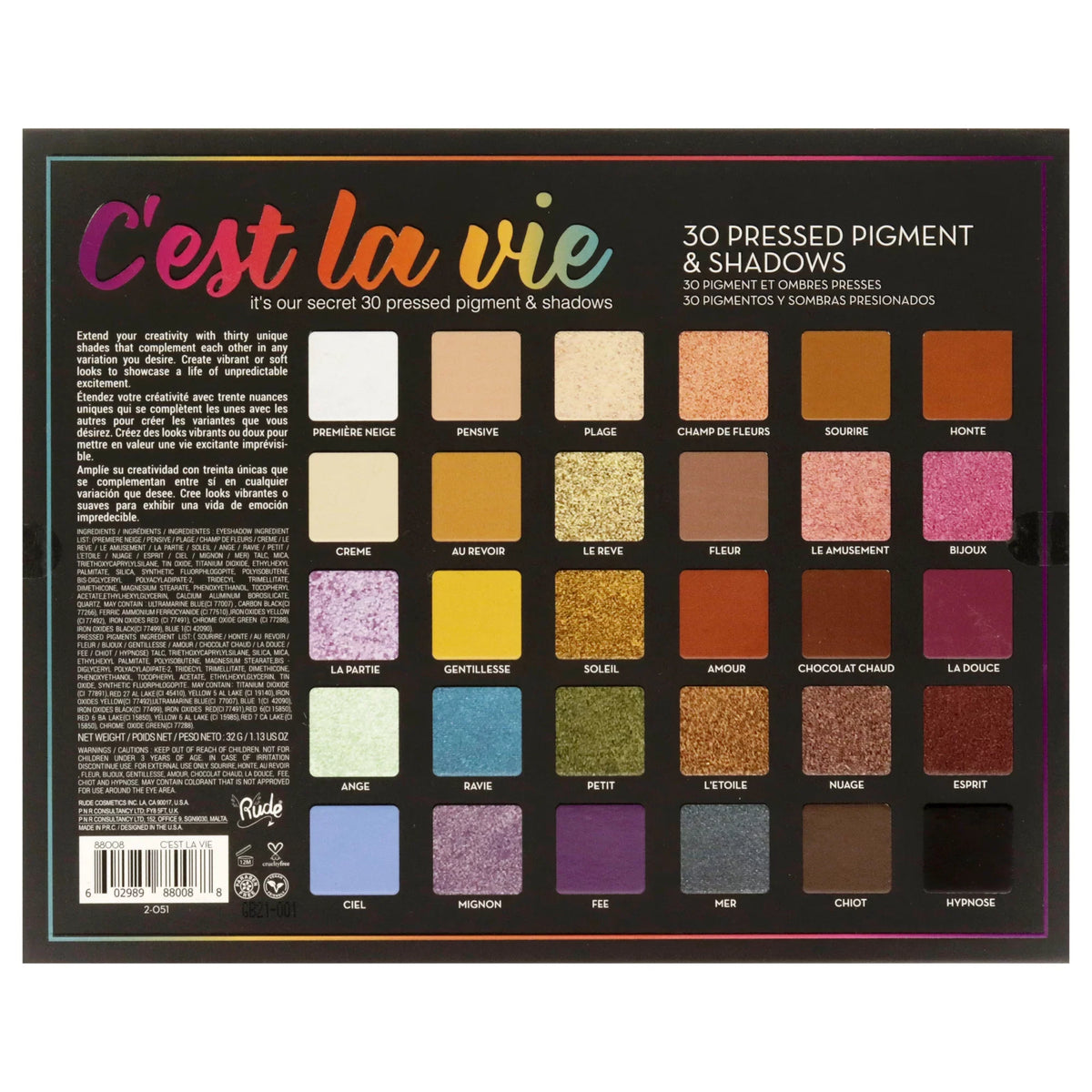 Palette Cosmetics 1.13 Rude Eyeshadow 30 Cest La oz Vie Eye , Shadow