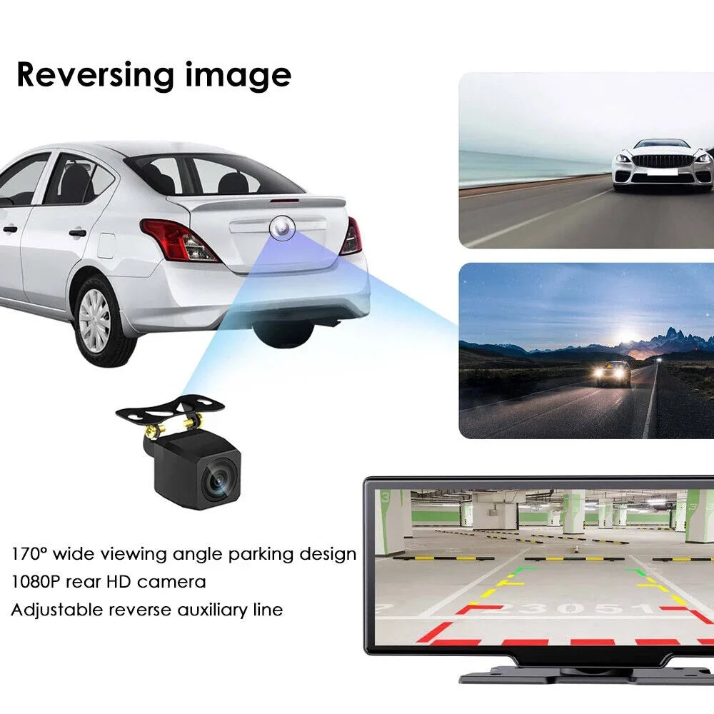 with KingFurt Recording, Camera Connectivity, Lens Dual Wireless 1080P 2K Enhanced Dash Touch Android Screen, Auto, WiFi - T91