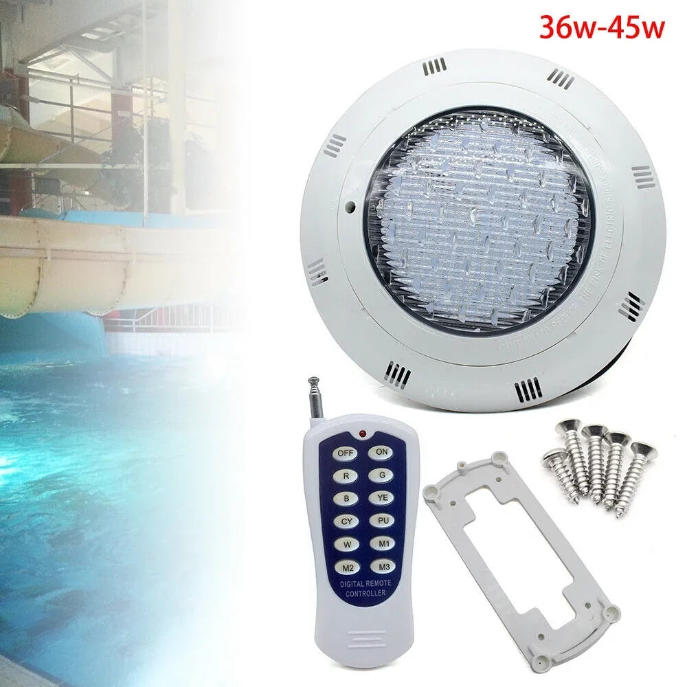 with Fountain Fichiouy Waterproof Swimming Pool Pool Lamp IP68 Light Remote AC12V LED Lights Lamp 36W 7Color RGB