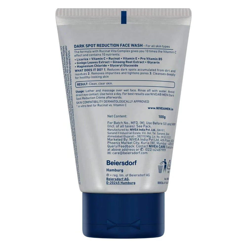 Face 100 NIVEA of (Pack g Dark Spot 3) Reduction MEN Wash