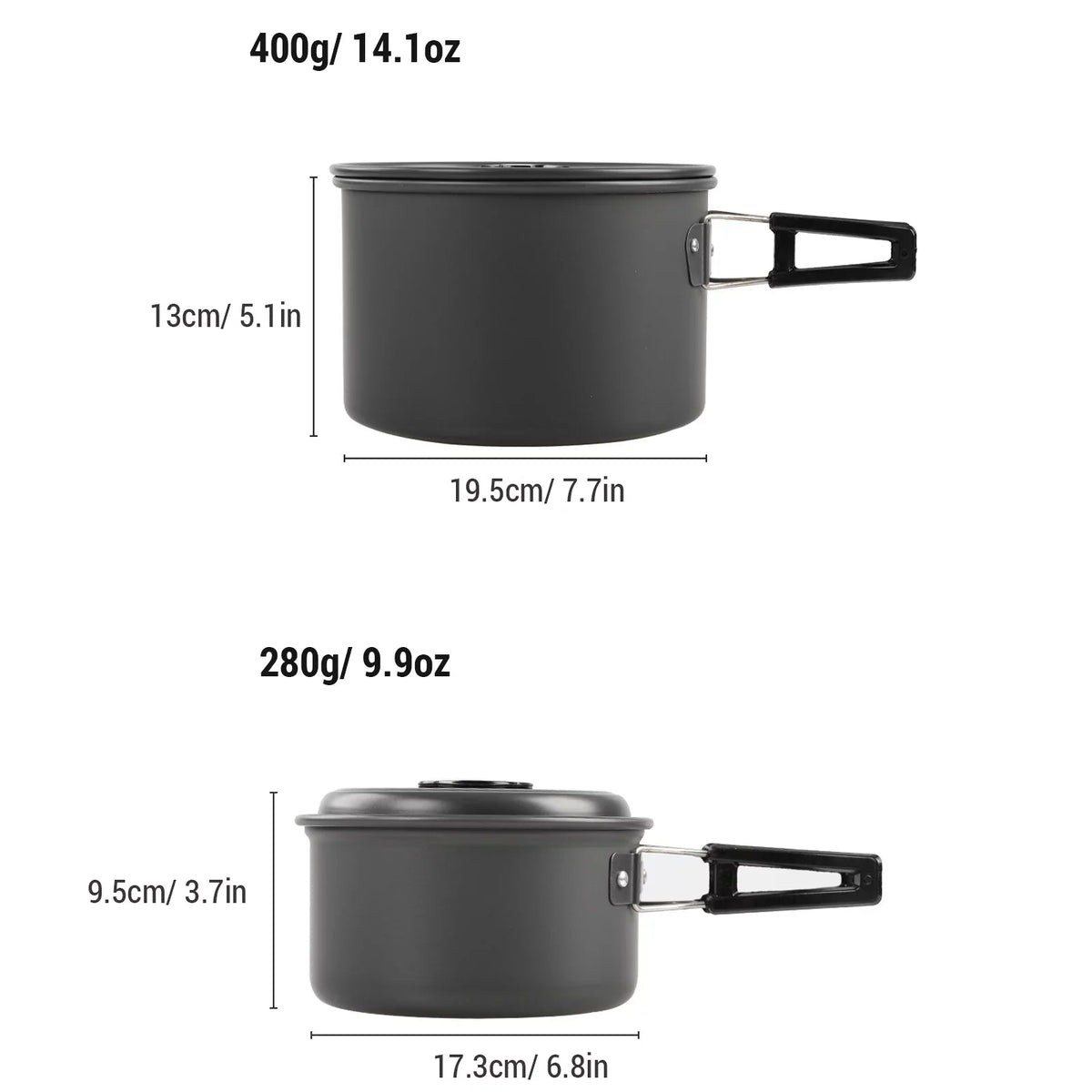 Pan Camping Cooking Aibecy Backpacking Pot Kettle and Cookware Mess Non-Stick and for Kit, with Set