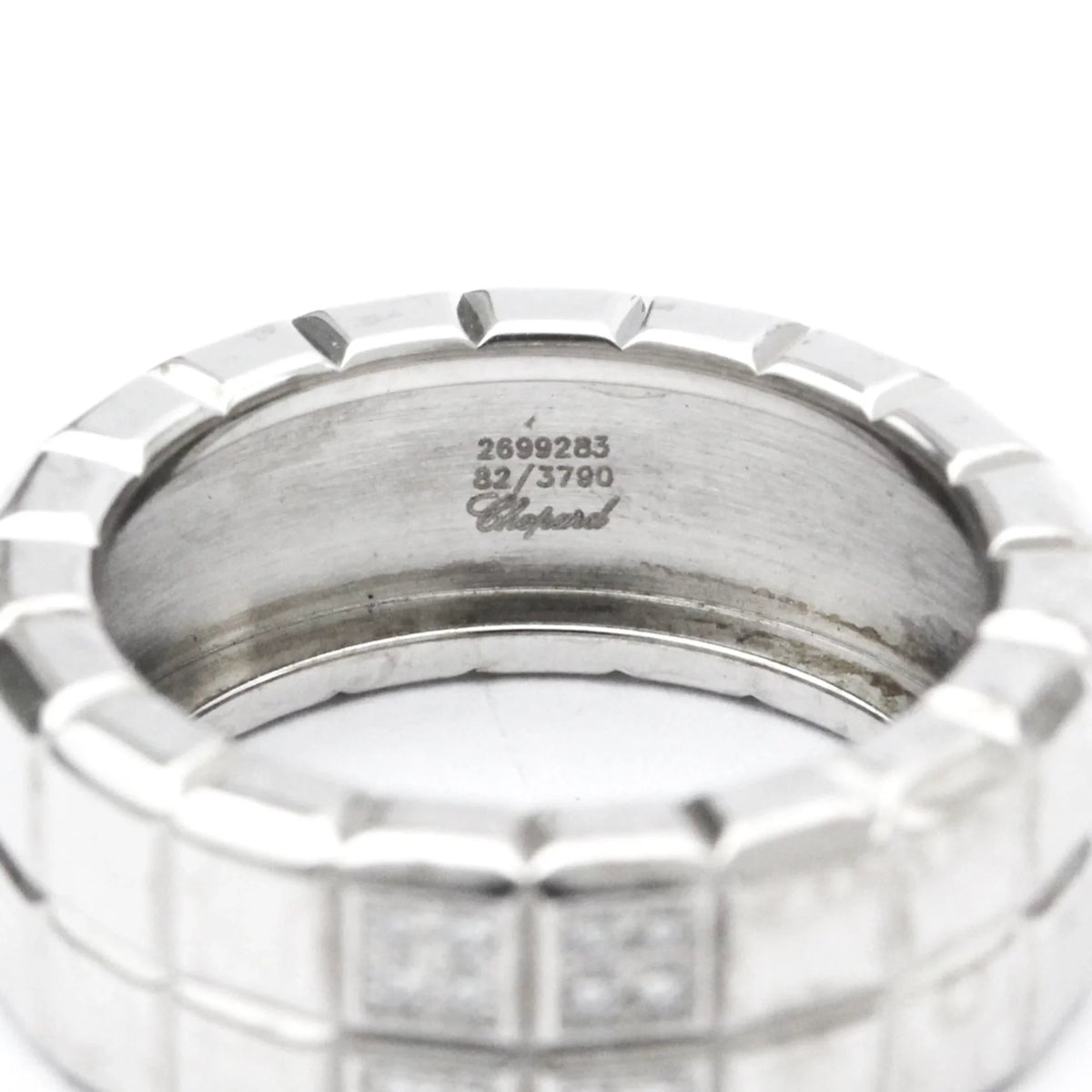 Ice 82/3790 Chopard White (Good) Gold Diamond Ring Band Cube Fashion Pre-Owned (18K)