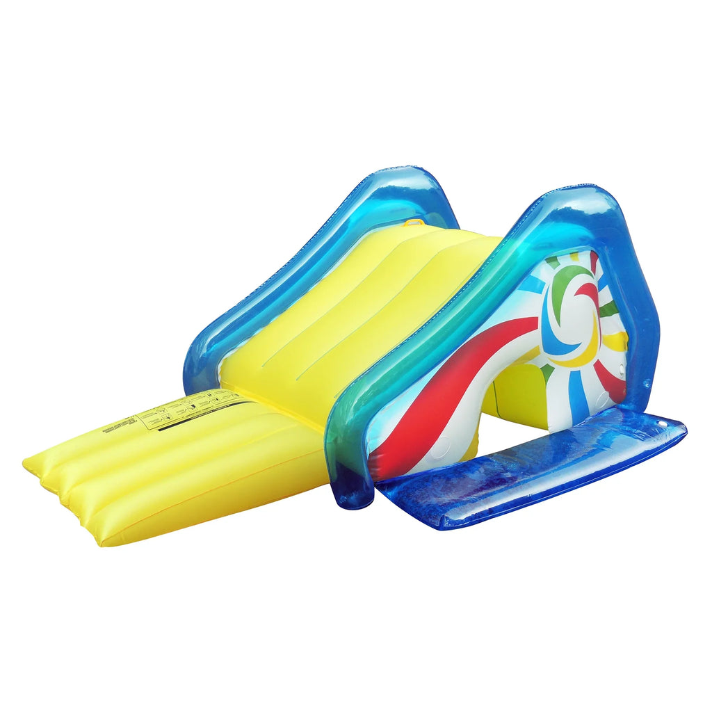 Northlight Yellow Blue Side Pool and Attached Slide an 98-Inches Sprayer, With