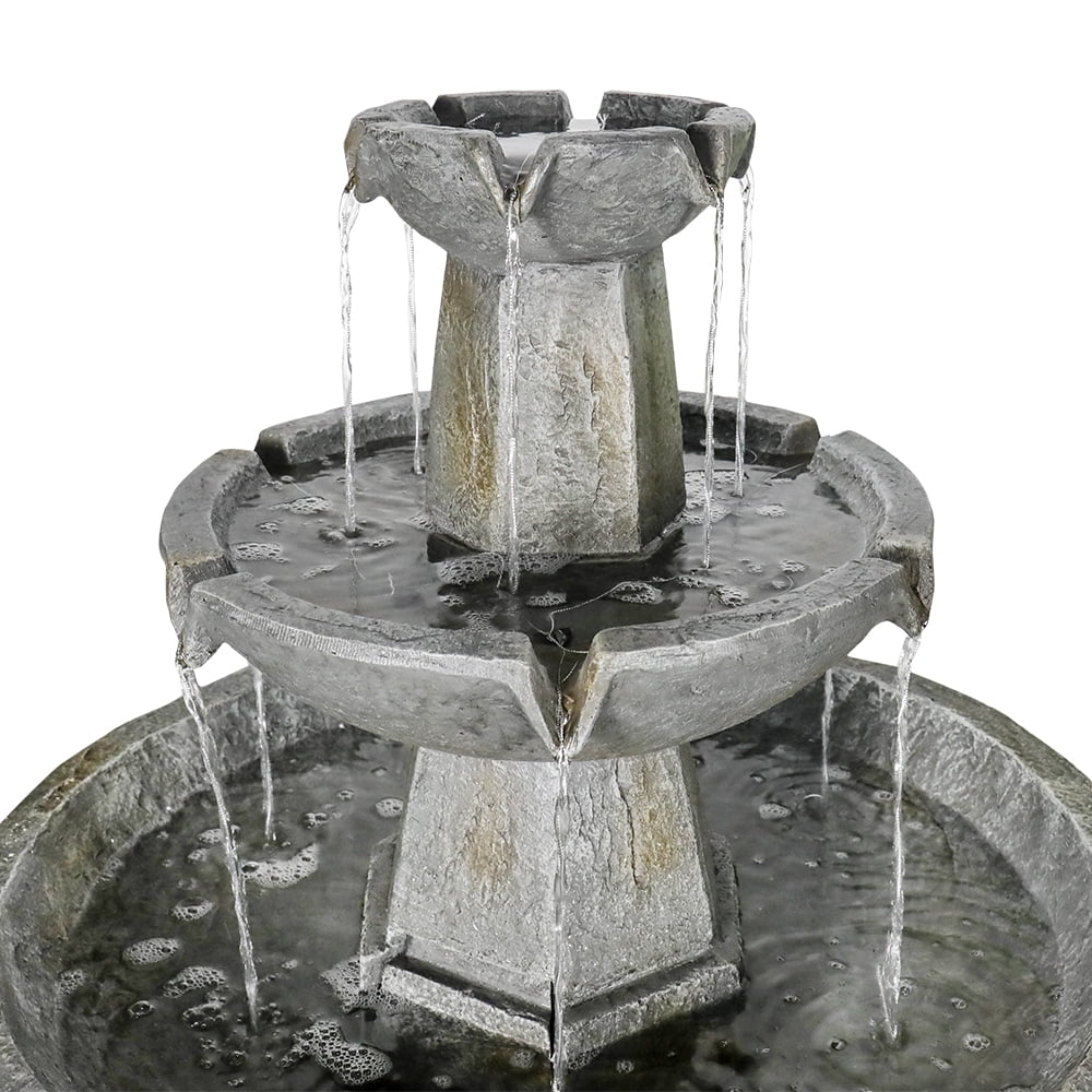 Porch Garden Waterfall 43.3in Freestanding Bath Fountain, for Lawn Backyard 3 H Decor Tier Bird Home with Patio Fountain Outdoor Deck