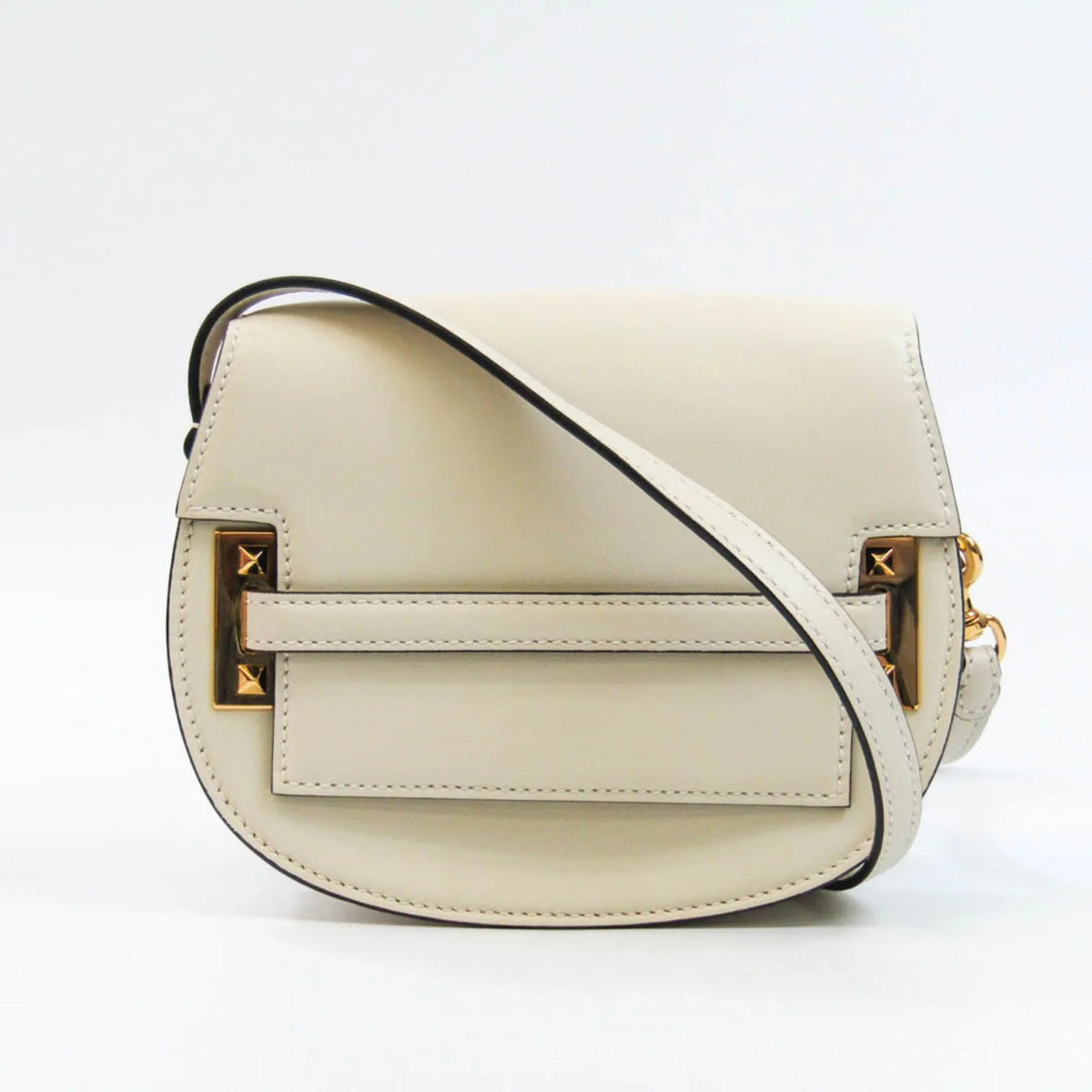 Garavani Leather Valentino (Good) Women,Men Beige Pre-Owned Light Shoulder Bag