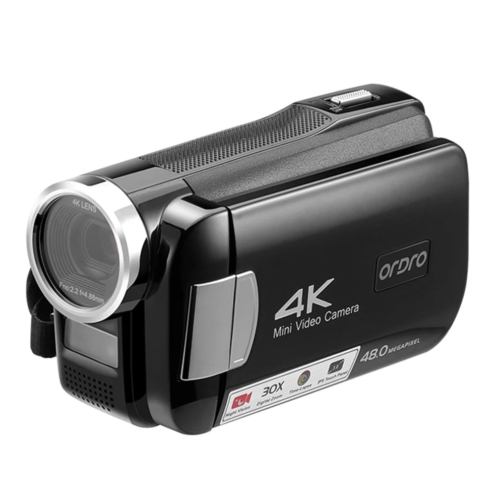 Carevas Zoom Video 4K AC2 3.0 30X Carry Touchscreen IPS Recorder Vision 48MP Camcorder Battery IR with Control Digital Night Remote Inch Digital Bag DV