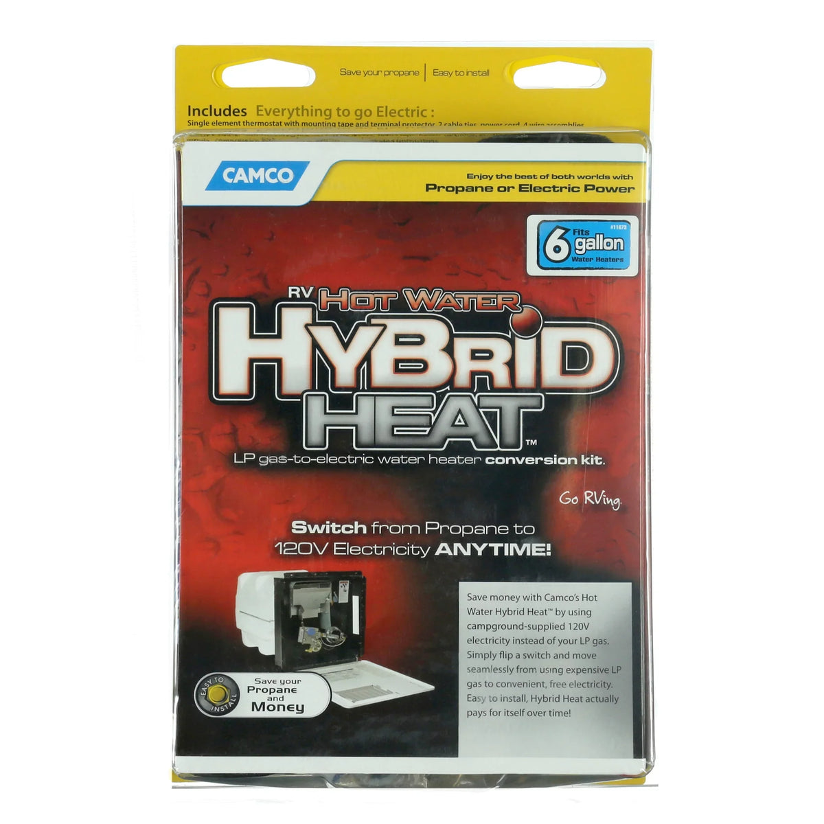 Heaters 120V for gal. to Heater LP Water On Demand - Gas 6 Electricity RV Converting Water Converter 11673 Camco
