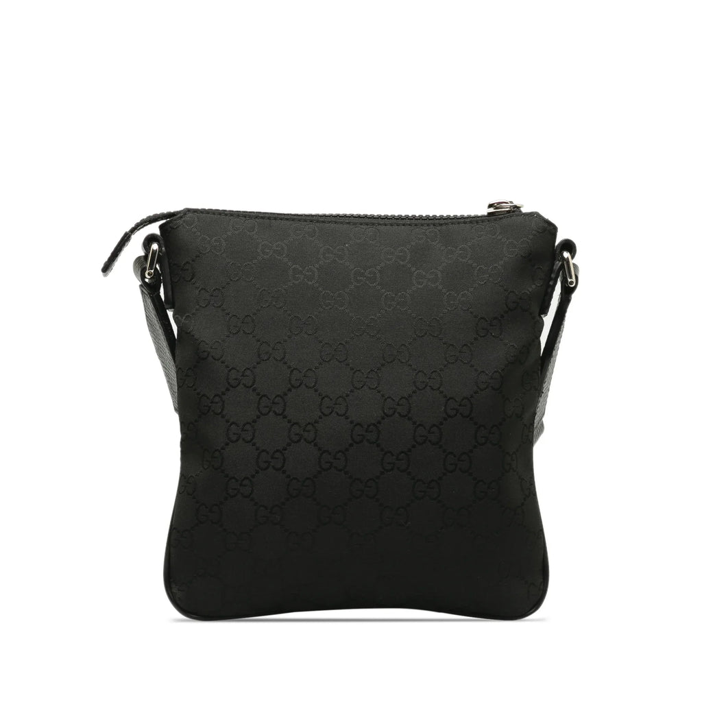 Web GG Bag Authenticated Fabric Nylon (Good) Crossbody Black Crossbody Pre-Owned Gucci Unisex