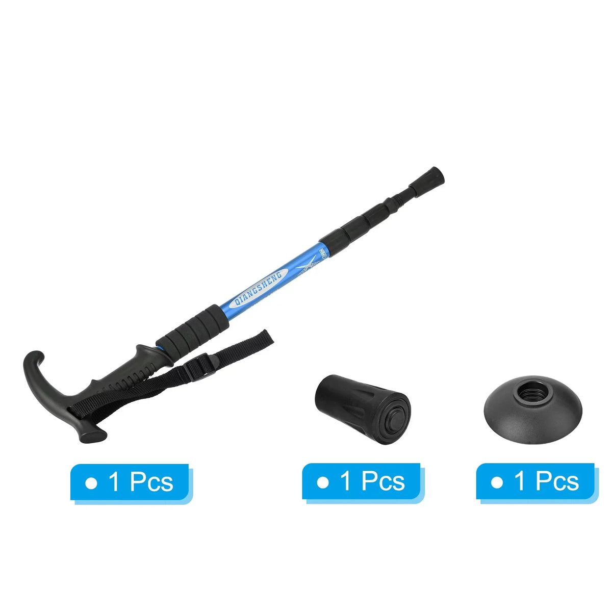 Pole Blue Telescopic T Poles Collapsible 43 Trekking Uxcell Handle, Inch Hiking