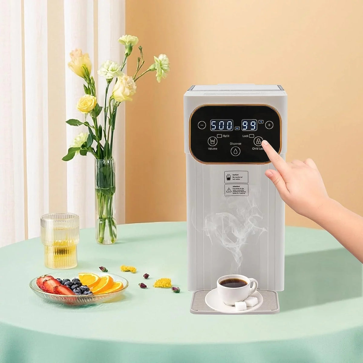 Lock Temperatures & Filter Volume Safety 12 Hot With Water Temp Setting High Dispenser 8 Instant MIDUO