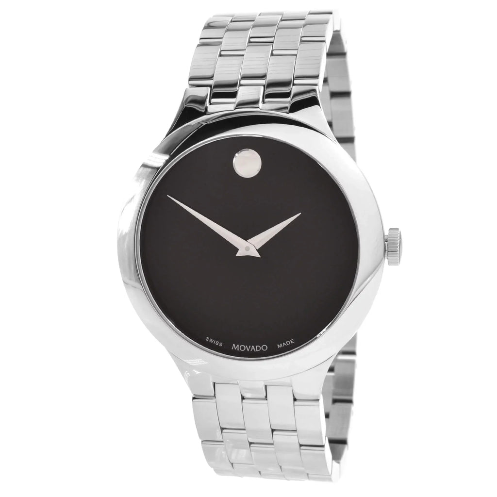Unisex Tone Dial Silver Black Case Veturi Watch 0607415 Movado