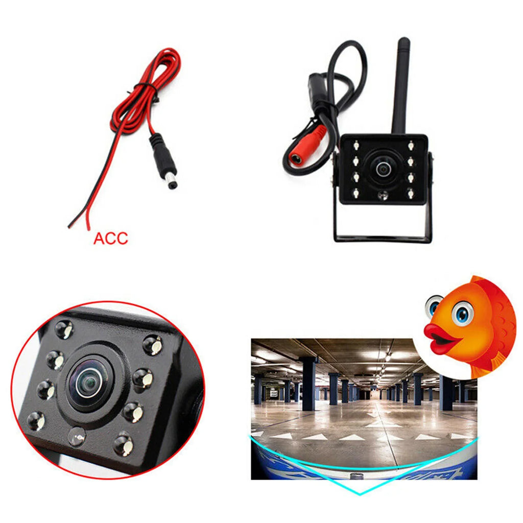 ~36V Reverse Car Camera Wireless IP67 Truck Reversing Night WiFi Wireless Camera, Waterproof HD Vision Rear LED Bus View Monitor Automobile Backup