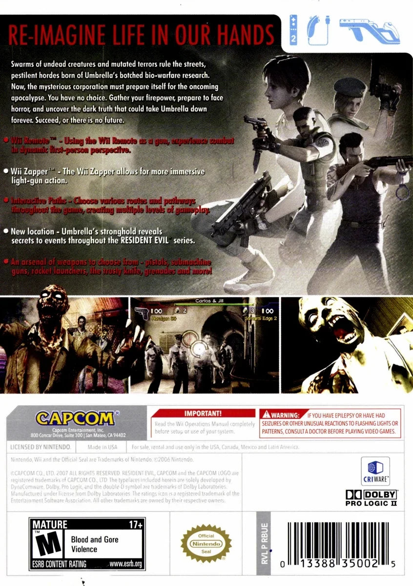 Resident for Umbrella Wii Nintendo Evil: Chronicles The