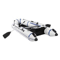 7.5 Zimtown with Oars Gray/White Adult Inflatable Boat, ft and Fishing Pump,