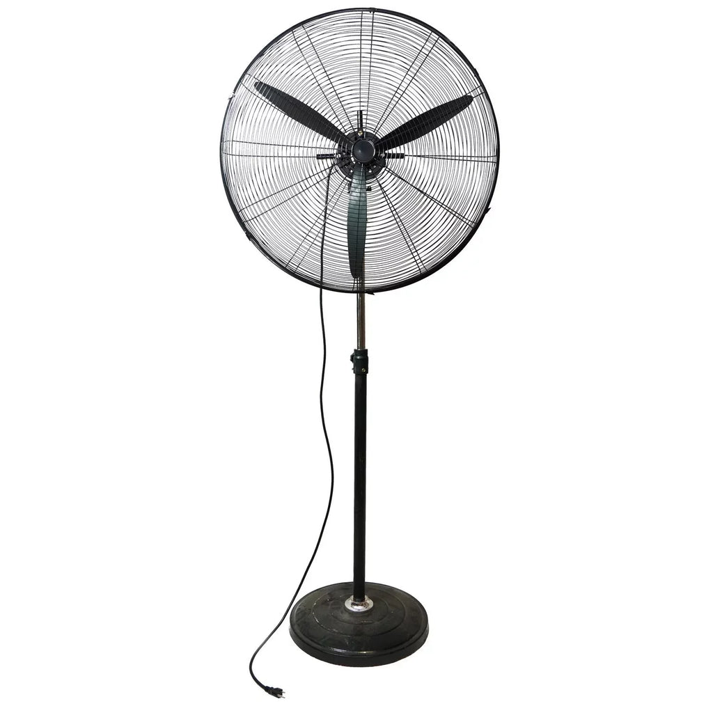 Oscillating 3-Speed 30" Jet Pedestal Industrial Black Height Fan Adjustable