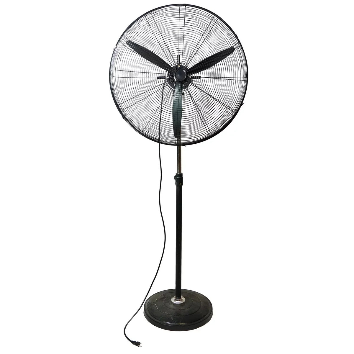 Oscillating 3-Speed 30" Jet Pedestal Industrial Black Height Fan Adjustable