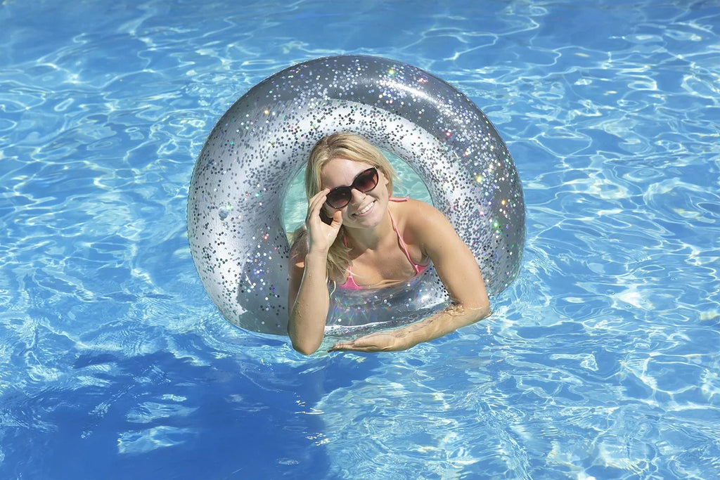 Glitter Silver Tube Swimming Float Pool 36-Inch Poolmaster